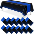 MASHAN 12Pcs Black and Blue Tablecloth Party Decorations, Plastic Black Table by MASHAN