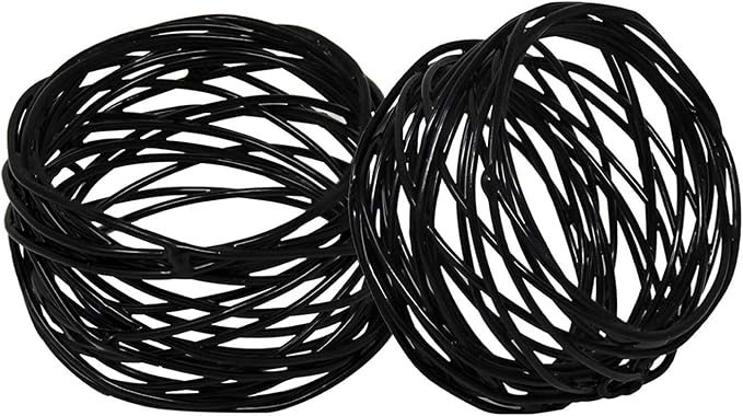 ITOS365 Handmade Round Mesh Black Napkin Rings Holder - Image 5