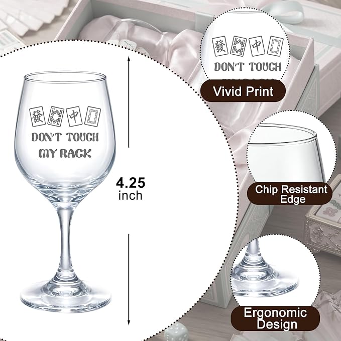 Qinyoung 4 Pcs 10 oz Mahjong Cups Wine Glass Mahjong Accessories and Gifts - Image 2