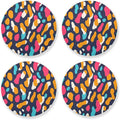 Modern Leopard Pattern 4 Pcs Aesthetic Drink Coasters Heat Resistant by KLL