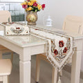 LeLehome 15 Inch X 58 Inch Classic Table Runner, Rose Flowers Embroidered Lace by LeLehome