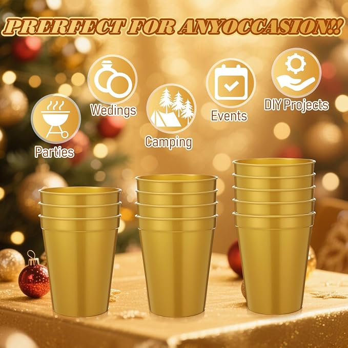 Yungyan 50 Pack 16 oz Stadium Cups Reusable Plastic Cups Blank Drink Stadium - Image 3