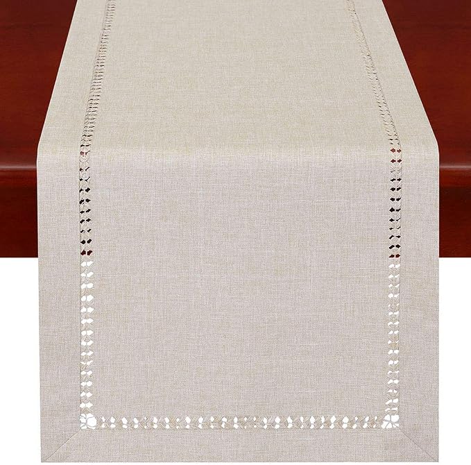 Grelucgo Handmade Hemstitched Polyester Rectangle Table Runners by Grelucgo
