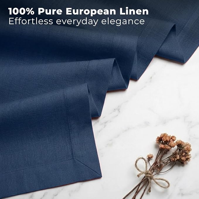 Classic Linen™ by D'Moksha Navy Blue Table Runner 144 Inches Long, 100% Pure - Image 2
