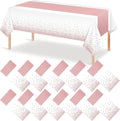 12Pcs White Rose Gold Tablecloth Party Decorations, Plastic White Table Cloth by MASHAN