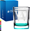 Personalized Square Shot Glasses Teal Bottom 2oz Engraved Initial and Name Custom Gifts, Weddings, Birthdays, Party, Event, Decorations