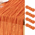 DeZerlor Orange Cheesecloth Table Runners 4 Pack Summer Boho Runners | by DeZerlor