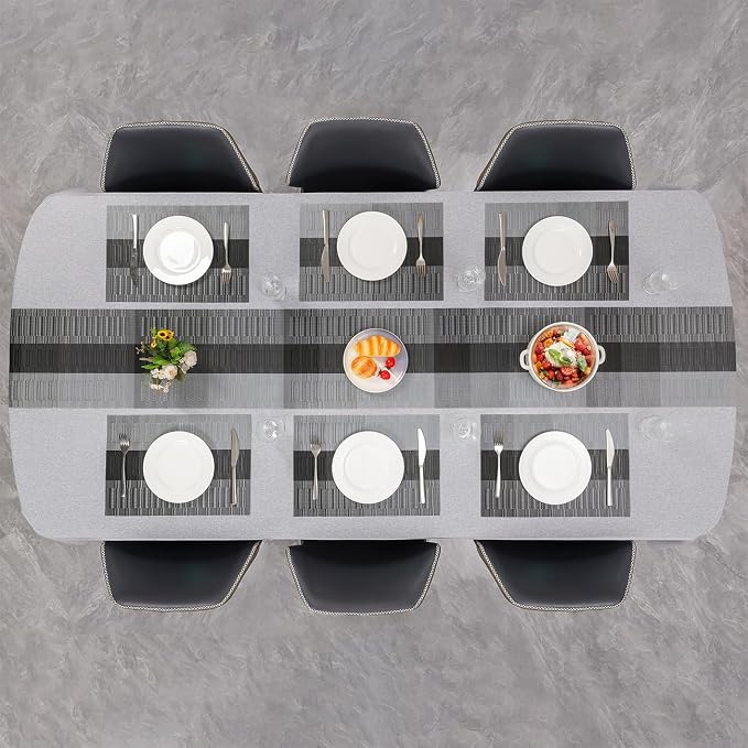 Table Runner 71 Inches Long, Vinyl Woven Farmhouse Table Runners | Washable - Image 8