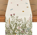Artoid Mode Antique Herbs and Wild Flowers Summer Table Runner, Spring Fall by ArtoidMode