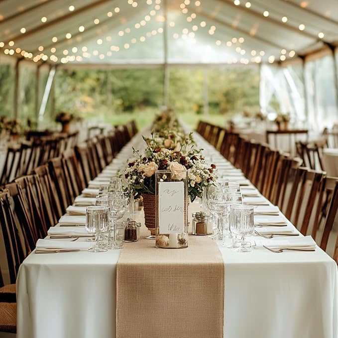 6 Pack Burlap Table Runners 12x72 Inch - Image 2