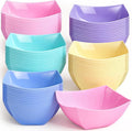 Tanlade 50 Pcs Square Plastic Serving Bowls Disposable Snack Salad Bowl Small Party Candy Bar Containers Taco Bar Serving Dishes for Buffet Chips Fruit(8 oz,Macaron Colors)