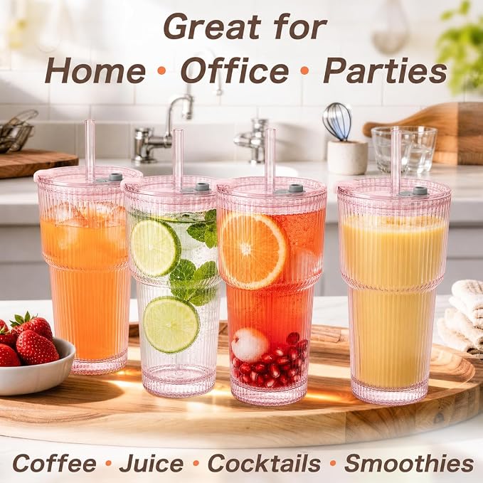 20oz Iced Coffee Cups with Lids - Image 3