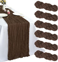 6 Pack Brown Cheesecloth Table Runner 35 x 120 Inch | Boho Gauze Fabric by RestfulGlow