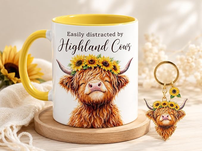 Hyturtle Highland Cow Coffee Mug, Cute Scottish Cow Gift - Image 3