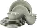 Gibson Elite Port Barton Plates and Bowls Sets, 12-Piece Stoneware Dinnerware by GibsonHomewares