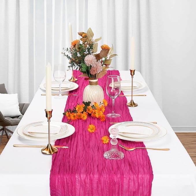 6 Pack Hot Pink Table Runner Cheesecloth 10Ft Gauze Cheese Cloth Table Runner - Image 3