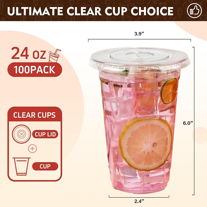YEEHAW 24 oz. - 100 Pack Clear Plastic Cups - Image 2
