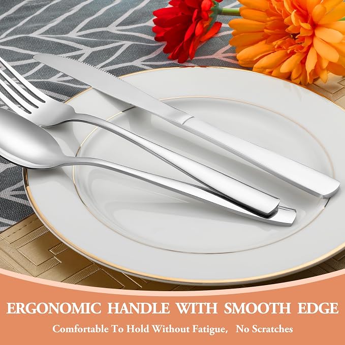 20 Pcs Silverware Set, Stainless Steel Flatware Set - Image 5