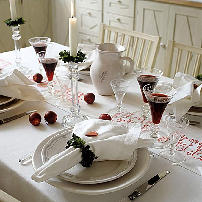 Laurel Wreath Napkin Rings Set of 4, Farmhouse Leaf Napkin Ring - Image 3