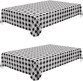 misaya 2 Pack Waterproof Vinyl Table Cloth, Buffalo Flannel Backed Tablecloth, Wipeable Plastic Table Cover for Dinner, Kitchen, Outdoor (52" x 70", Black and White)