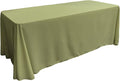 LA Linen Polyester Poplin Washable Rectangular Tablecloth, Stain and Wrinkle Resistant Table Cover 90x156, Fabric Table Cloth for Dinning, Kitchen, Party, Holiday 90 by 156-Inch, Sage Dark