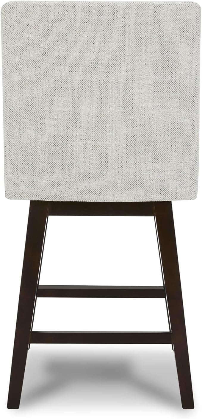 CHITA Counter Height Swivel Barstool, FSC Certified Upholstered Bar Stool, 26.8" H Seat Height, Fabric in Ivory