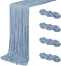 4 Pack Dusty Blue Cheesecloth Table Runner 20 x 120 inch Gauze Table Runners 10 by ACSUIT
