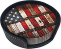 Rustic Barn Door Vintage American Flag Coasters by Unknown