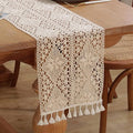 meioro Crochet Lace Table Runner, 12x60 Inch Boho Cotton Table Runners by meioro