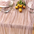 Dusty Pink Table Runner Gauze Wedding Cheesecloth Table Runner 10ft | by MLMC