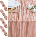 Cheesecloth Table Runner 10FT 4Pcs Dusty Pink Boho Gauze Sheer Runners | Cheese by Xiomot