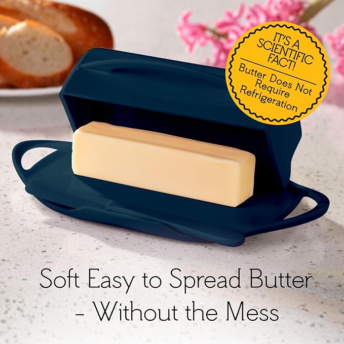 Flip Top Butter Dish with Attached Lid & Matching Knife, 2 Pack - Image 5