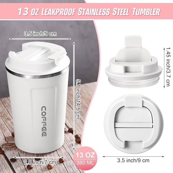 Sieral 4 Pcs 13 oz Travel Coffee Mug Insulated Reusable Coffee Cups - Image 2