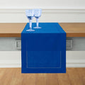 Solino Home Cotton Linen Table Runner Blue, Hemstitch Collection 14 x 90 in | by SolinoHome