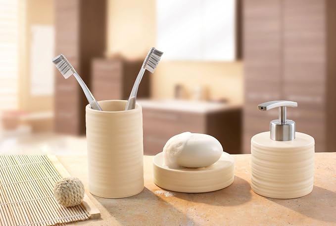 Kleine Wolke Sahara Elegant Stoneware Toilet Brush Holder 14.37" t X 4.72" w - Image 2