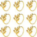 KPOSIYA Set of 100 Leaf Napkin Rings Metal Gold Napkin Holder Table Napkin Rings by KPOSIYA