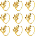 KPOSIYA Set of 12 Leaf Napkin Rings Metal Gold Napkin Holder Table Napkin Rings by KPOSIYA