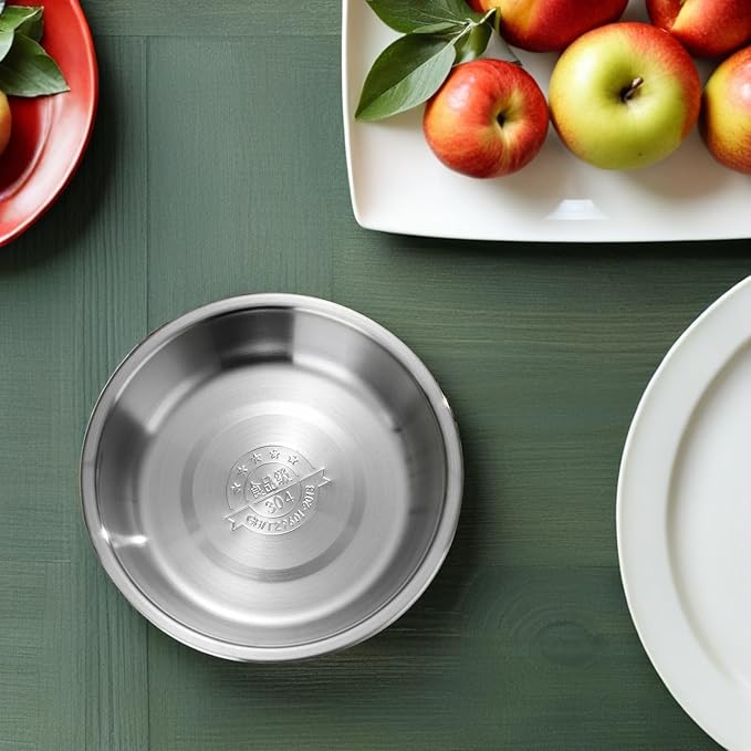 Stainless Steel Soup Bowl Matte Finish Multipurpose Kitchen Basin for Home Use Smooth Rounded Edges Mixing and Serving Bowl for Fruits Vegetables Rice and Steaming