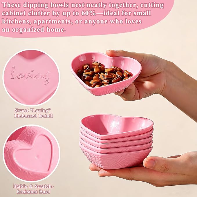 HOMQUEN Dipping Bowls, 3oz Soy Sauce Dish, Pturdy Plastic Small Bowls Set of 6 - Image 4