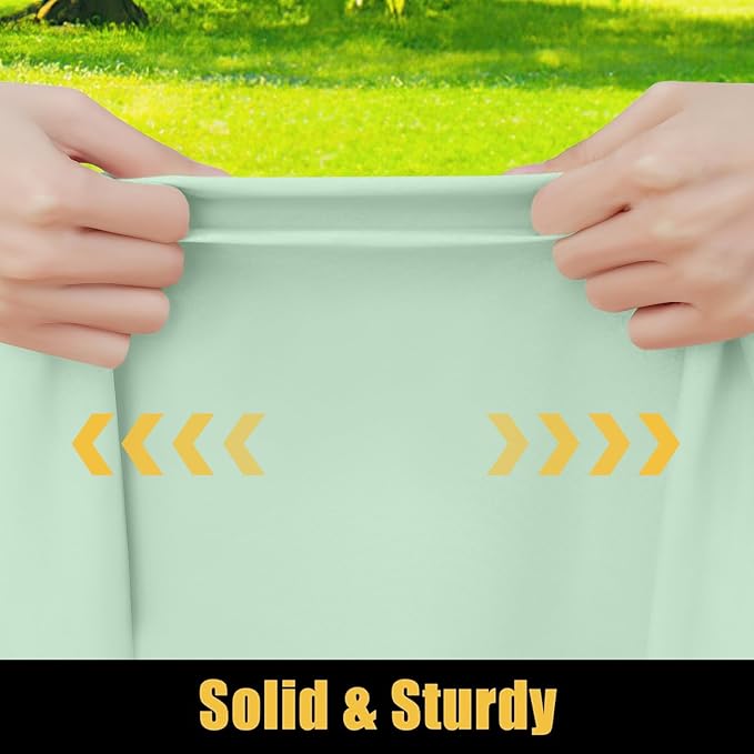 Smiry Rectangle Picnic Table Cloth, Waterproof Elastic Fitted Tablecloths for 4 Foot Tables, Washable Polyester Table Cover for Camping, Indoor and Outdoor (Green, 30"x48")