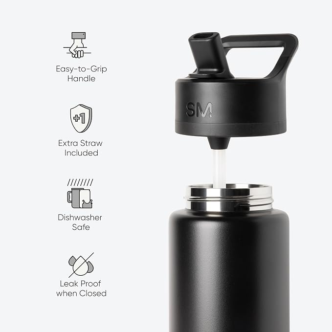 Simple Modern Halloween Kids Water Bottle | 14oz | Ghosts | Insulated Stainless - Image 5