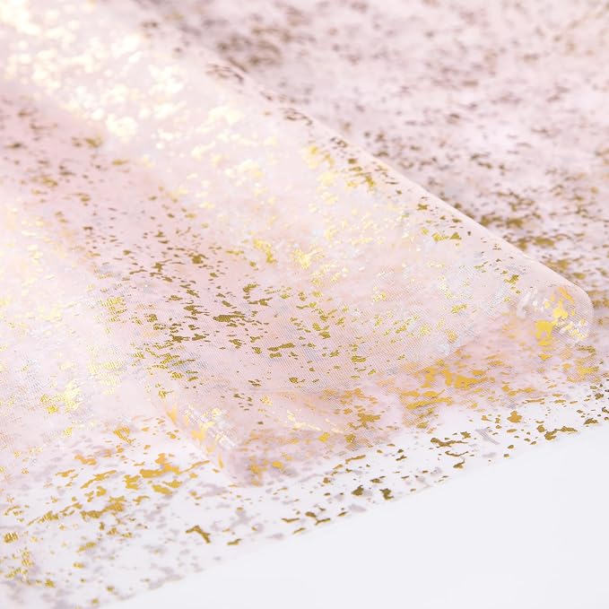 SiinvdaBZX Light Pink Sheer Tulle Table Runner 120 Inch/10 Ft Long | Gauze - Image 5