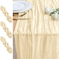 Cheesecloth Table Runner 10FT 3Pcs Beige Boho Gauze Rustic Sheer Runners | by Xiomot