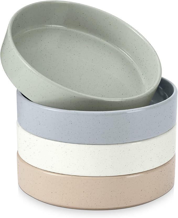 E-far Pasta Bowls Set of 4, 35oz Ceramic Large Salad Bowl Plates by E-far