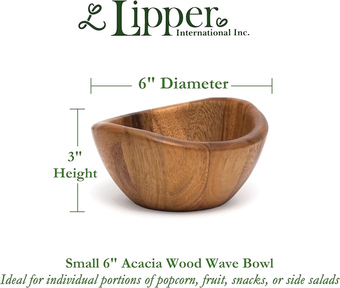 Lipper International Acacia Wave Serving Bowl - Image 2