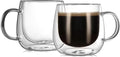 CNGLASS 12oz Double Walled Glass Coffee Mugs, Glass Espresso Mugs by CNGLASS