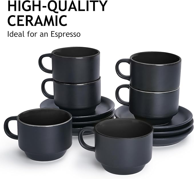 MIAMIO - 6 Espresso Cups - Le Papillon - Daily Table Set | Ceramic espresso - Image 2