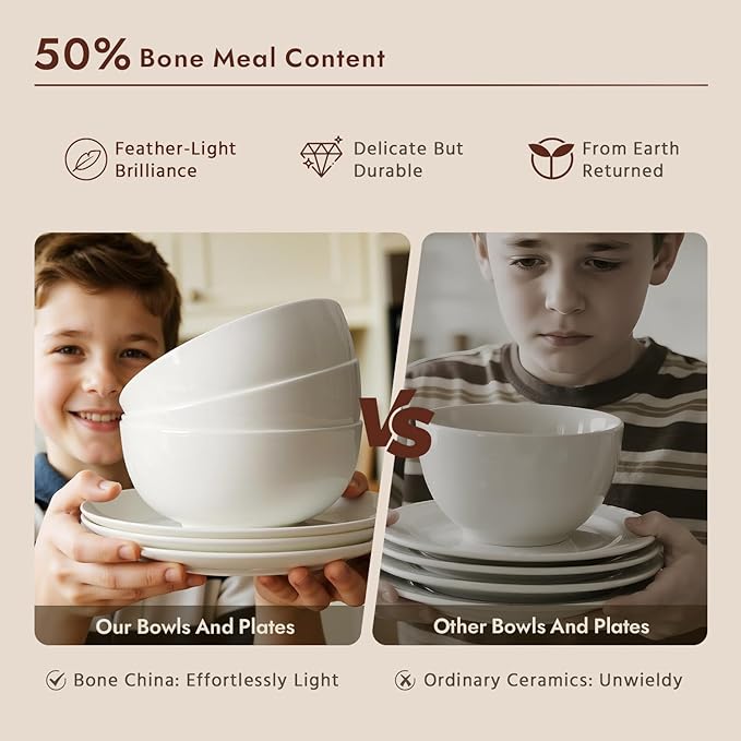 6-Piece Bone China Dinnerware Set - Image 2