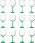 DISCOUNT PROMOS Premiere Wedding Wine Glasses 20.5 oz. Set of 12, Bulk Pack - Restaurant Glassware, Perfect for Red Wine or White Wine - Green