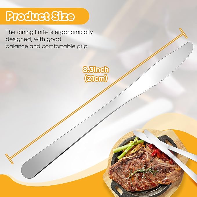 150 Pcs Dinner Knives Butter Knife Bulk 8.3 Inches Stainless Steel Knives - Image 3